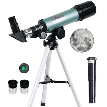 Astronomical Telescope, Mijiaowatch Telescope for Kids 360/50mm 90X Zoom HD Outdoor Monocular Space Telescope Portable Refractor Spotting Scope with Tripod for Kids/Adult/Beginners (Blue)