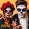 Day of the Dead Face Tattoos,10 Packs D&Atilde;&shy;a de Los Muertos Temporary Face Tattoos Sticker Kit Halloween Sugar Skull Skeleton Floral Full Face Tattoo Stickers Day of the Dead Makeup Decorations