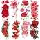 Oottati 8 Sheets Arm Flower Temporary Tattoos - Red Rose Lotus For Men and Women