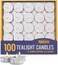 Rokeach Unscented Tea Lights Candles, (100 Count) 4.5 Hours   Votives Small Candles, Long Lasting Tea Lights Bulk for Shabbat, Home, Events, Holidays, Pool Side Decor, Weddings and Emergencies