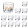 Glasseam Square Candle Holders for Table Centerpieces, Small Tealight Holder Set of 12, Clear Glass Votive Candle Holders, Mini Cube Tea Light Candle Holders for Floating Candle Dining Table Decor