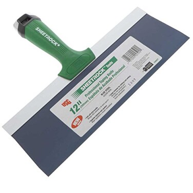 USG Sheetrock Pro 12" Drywall Taping Knife, Blue Steel w/Soft Grip Handle &amp; Hammer End
