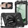 BRAECNstock for Samsung Galaxy Tab Active 5/ Active 3 Case 8 inch with Screen Protector Shockproof Protective Galaxy Tab Active 5/3 Tablet Cover for Kids Rotating Hand Strap + Stand Pen Holder - Black