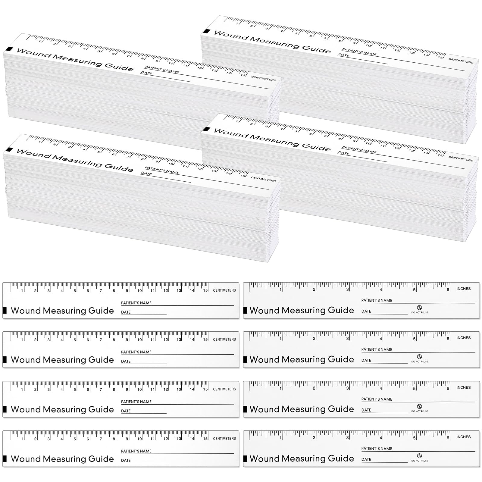 Buy Janlaugh 1000 Pcs Wound Ruler 6 Inch Wound Measuring Tape Paper ...