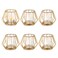 Geometric Tea Light Candle Holders - Wedding Centerpiece for Tables Morden Metal Votive Tealight Candles Stand with Glasses Coffee Home Room Decor Wedding Party Birthday Decoration, Gold 6 pcs