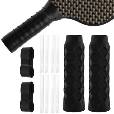 Pickleball Paddle Tour Grip Kit, Pickleball Grip with Overgrip, Comfortable for Tennis Elbow, Increased Grip Strength, Less Vibrations, Finger Support, Helps Sweaty Hands
