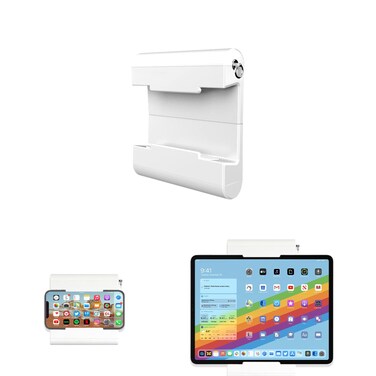 TFY Universal Self Adhesive Wall Mount Holder for Tablets,e-Readers and Smartphones,4.5-12.9 inch Devices,Compatible with iPad Pro,Air,Mini,Huawei,Galaxy (White)