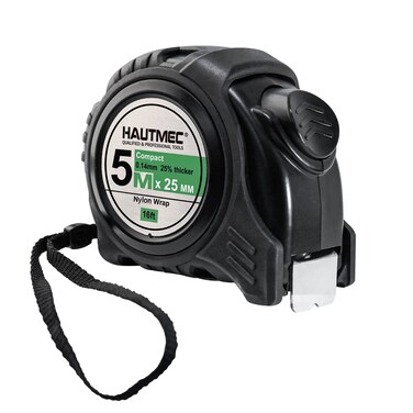 HAUTMEC Tape Measure 16 FT Heavy-Duty Steel Retractable with Nylon Coating Measurement Tape Easy Read Measuring Tape HT0100-TM