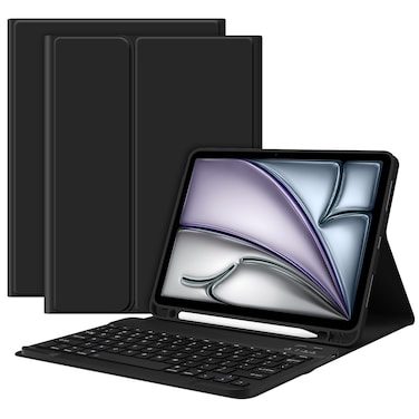 GOKOCO Keyboard case for iPad Air 6th 11 inch 2024 M2,iPad Air 5th Gen 10.9 Inch Keyboard Case 2022,Detachable Bluetooth Keyboard Cover for iPad Air 4th Gen 2020 with Pencil Holder,Auto Sleep-Black