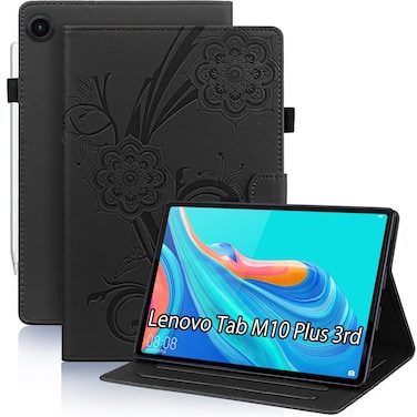 Kitzomi Case for Lenovo Tab M10 Plus 3rd Generation Case 10.6 Inch 2022(TB125FU/TB128FU/TB128XU), Premium PU Leather and Kickstand with Pen Holder for Lenovo M10 Plus 3rd Gen Case,Black