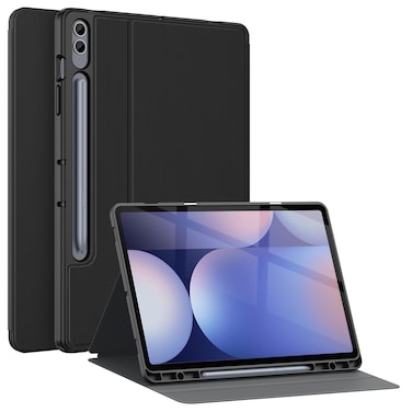 Soke Tablet Case for Galaxy Tab S9 FE+/S9+ 12.4 Inch 2023, Shockproof Smart Folio Stand with S Pen Holder, Soft TPU Back Cover, Black [SM-X610/X616B/X810/X816B/X818U]