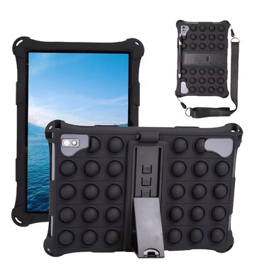 Misenya 10.1 inch Silicone Case for VASTKING KingPad K10/Z10/Blackview/Teclast/BYYBUO 10.1-inch Tablet Cover with Lanyard/Stylus/Pen Holder for VASTKING KingPad K10 (Black)