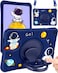 Wazzasoft for Samsung Galaxy Tab A9 Plus Case 11&acirc;&euro; Boys Cute Astronaut Cover Kawaii Cartoon Spacemen Fun Cool with Rotating Handle Stand+Strap Silicone Funda for Samsung A9 Plus Tablet Case