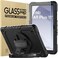 Bundle of Case for Samsung Galaxy Tab A9 Plus 11 Inch 2023 with Tempered Glass Screen Protector Pencil Holder,BLOSOMEET Galaxy A9+ Plus Tablet Case with Shoulder Strap Hand Strap&amp;Stand,Black