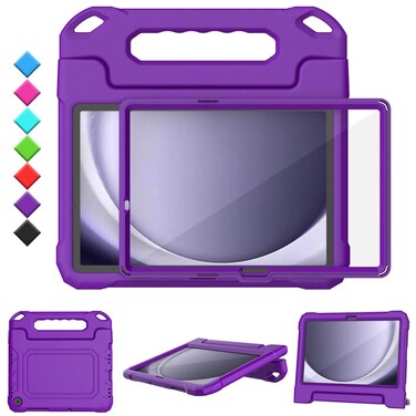 TOEVEK Kids Case for Samsung Galaxy Tab A9 Plus 11" Tablet, Built-in Screen Protector, Shockproof Handle Stand Protective Cover for Samsung Galaxy Tab A9+ 11 Inch 2023(SM-X210/X216/X218), Purple