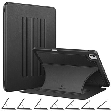 Fintie Magnetic Stand Case for iPad Pro 13-inch (M4) 2024 - Multiple Angles Shockproof Rugged Soft TPU Cover with Pencil Holder, Auto Sleep/Wake, Black