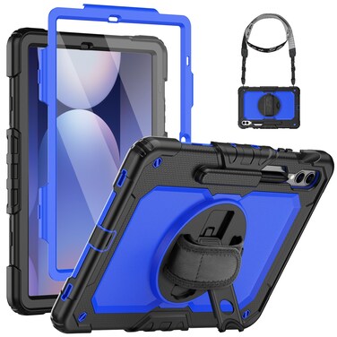 HXCASEAC Case for Galaxy Tab S10+ Plus Case / S9 Fe+ Plus Case 12.4 inch, Heavy Duty Proof with S Pen Holder/Hand Strap/Built-in Screen Protector for Samsung S10+ Plus Tablet Case - Blue