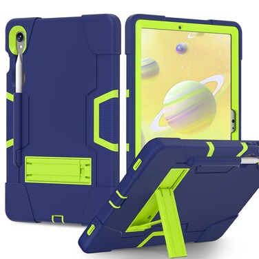 Meifei Case for Galaxy Tablet S9 FE &amp; S9 2023 (SM-X710/X718U/X716B/X510/X516B), Soft Silicone &amp; Hard Pc 3-Layer Military Protector Cover for Tab S9 11" with S-Pen Holder Stand case Navy Blue