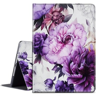BPQOJB for Microsoft Surface Pro 7 Case with Adjustable Stand &amp; Auto Wake/Sleep Slim Smart Protect Cover Tablet Case for Microsoft Surface Pro 7 Plus/6/5/4 12.3 inch - Purple Flowers