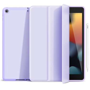 Gahwa iPad Case 10.2 Inch for 7th, 8th, 9th Gen, Compatible with iPad 2019-2021, Protective Smart Cover with Pencil Holder, Slim Stand Hard Back Shell, Auto Wake/Sleep, Purple