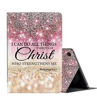 Galaxy Tab A8 Case 10.5 inch 2022 Model SM-X200/X205/X207 [Not Fit Tab A8.0],PU Leather Smart Folio Stand Tablet Case Cover for Samsung Galaxy Tab A8 2022-I can do All Things Through Christ