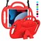 SUPLIK Kids Case for iPad 9th/8th/7th Generation (10.2 inch, 2021/2020/2019), iPad 10.2" Protective Case with Shoulder Strap Handle Stand for Apple iPad 7th/8th/9th Gen, Red
