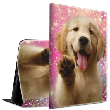 for iPad 10th Generation Case for iPad 10.9 Case BFSEROBJ Lightweight Adjustable Stand Smart Protective Cover with Auto Wake/Sleep Tablet Case for iPad 10.9 Inch 2022 - Golden Retriever Puppy Dog