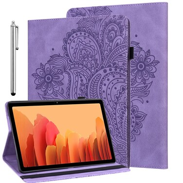 ALILANG Case for Samsung Galaxy Tab A7 Lite 8.4 Inch (SM-T220/T225) with Stylus, Multiple Viewing Angles PU Leather Stand Flip Cover for Samsung Tab A7 Lite Tablet Case-Purple