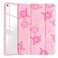 JOYLAND Pink Hibiscus Flower Pattern Case for 10.5" iPad Pro(2017)/iPad Air 3, Clear Acrylic Hard Back Case with Pencil Holder Trifold Stand Tablet Cover (Model Number:A1701 A1709 A1852)