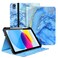 Zonefoker for iPad 10th Generation Case 2022, iPad 10 th Gen 10.9 inch Protective Cover with Pencil Holder, Multi-Angle Viewing Stand, Pocket Design, Folio Leather Cases for Women Men, Marble Blue