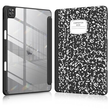 Soke Case for iPad Air 13 M2 2024/Pro 12.9 (6th/5th/4th Generation, 2022/2021/2020) - Pencil Holder+Auto Sleep/Wake+Camera Protection, Shockproof Back Cover for iPad Pro 12.9 Inch,Book Black