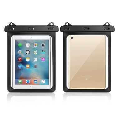 10 in Tablet Water Resistant Waterproof Pouch Dry Bags Case for iPad (2021) 10.2 iPad Air 10.5 iPad Pro 11 iPad 9.7 Samsung Galaxy Tab S8 S7 11 S6 10.5 Tab A8 10.5 A7 10.4 Tab A 10.1 (Black)