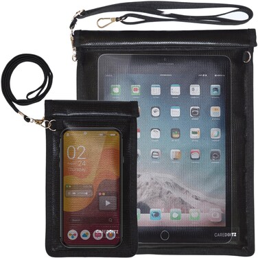 Faraday Bag for Tablets, 2 Pack Faraday Bags for Phones with Adjustable Straps, RFID Blocking Bag with Lanyard Anti-Hacking, Key Fob Protector Anti-Theft, Faraday Pouch Fire Resistant Faraday Cage