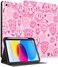 Uppuppy for iPad 9th/8th/7th Generation Case 10.2 Inch Women Girls Cute Folio Smart Cover Pencil Holder Teens Girly Pretty Aesthetic Cartoon Design Cases for Apple iPad 7/8/9 Gen A2602 A2270 A2197