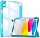 VIKESI for iPad 10th Generation Case 2022, 10.9 Inch Case with Clear Transparent Back and TPU Shockproof Frame Cover [Built-in Pencil Holder, Support Auto Sleep/Wake] -Cyan Blue