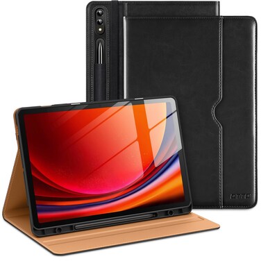 DTTO for Galaxy Tab S9 Plus Case 12.4 Inch Tablet (SM-X810/X816B/X818U), Premium Leather Business Folio Cover with S Pen Holder &amp; Hand Strap for Samsung Galaxy Tab S9+ / S9 Plus 2023, Black