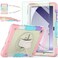 Ambison Case for Samsung Galaxy Tab A9+ 11'' 2023, [Kids Proof] Full Body Protective Case with 9H Tempered Glass Screen Protector, 360&Acirc;&deg; Rotatable Kickstand &amp; Hand Strap (Light Pink)