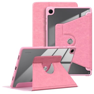 DINGGUAGUA Case for Samsung Galaxy Tab A9+ Plus 11&acirc;&euro; 2024,Clear Transparent Hard PC Back,360&Acirc;&deg; Adjustable Swivel Galaxy Tab A9 Plus 11 inch Tablet Cover, Auto Sleep/Wake,Pink