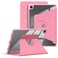DINGGUAGUA Case for Samsung Galaxy Tab A9+ Plus 11&acirc;&euro; 2024,Clear Transparent Hard PC Back,360&Acirc;&deg; Adjustable Swivel Galaxy Tab A9 Plus 11 inch Tablet Cover, Auto Sleep/Wake,Pink