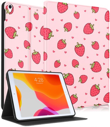 Uppuppy for iPad Air 3rd Generation Case, for Apple iPad Pro 10.5 Inch Case Cute Kids Girls Women Girly Kawaii Teens Strawberry Pretty Unique Design Cover for iPad Air 3 Gen 2019, Pro 10.5 Cases