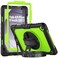 Herize Tab A9 Plus Case 11 Inch with Screen Protector Pen Holder   Three-Layer Rugged Shockproof Case W/Stand Hand Strap Shoulder Strap for Samsung Galaxy A9+ Model SM-X210/X215/X216   Green