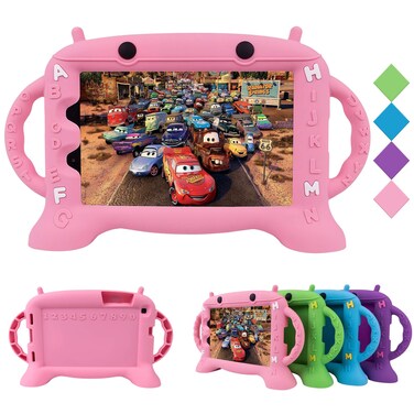 CHIN FAI Kids Case for Samsung Galaxy Tab A 8.0 2019 T290 T295, Shockproof Silicone Handle Stand Protective Cover for Galaxy Tab A 8.0 Inch 2019 Without S Pen Version (Pink)