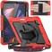 Timecity Protective Case for iPad Pro 12.9 inch 6th/ 5th/ 4th/ 3rd Generation, with Strong Protection, Screen Protector, Hand/Shoulder Strap, Rotating Stand, Pencil Holder - Red
