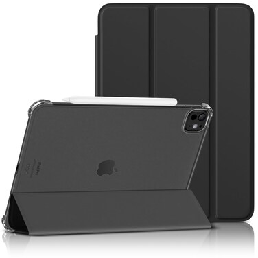 Wenlaty for iPad Pro 11 Inch Case 2024 Release 5th Generation(M4), Slim &amp; Lightweight Trifold Stand Protective Case with Clear Matte Hard PC Backshell and Soft TPU Cover, Auto Wake/Sleep, Black