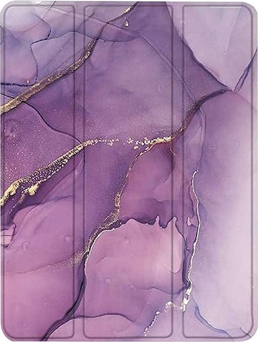 SaharaCase Marble Series Folio Case for Apple iPad Pro 11" (3rd Generation 2021 &amp; 4th Generation 2022) [Shockproof Bumper] Rugged Protection Antislip Grip Leather Kickstand (Purple Marble)