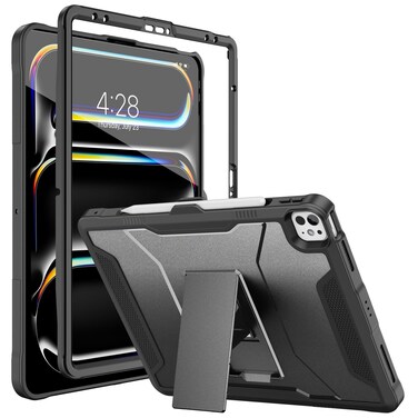 Soke Case for iPad Air 13 Inch M2 2024,iPad Pro 13 Inch M4,iPad Pro 12.9(2022 2021 2020,6th/5th/4th Gen), Rugged Shockproof Protective Cover with Built-in Kickstand for Apple Pro 13 - New Black
