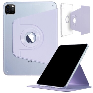 iPad Pro-6 5 4 3 (12.9'') Case, DMaos Magnetic Detachable Smart Cover, 360&Acirc;&deg; Rotation Foldable Stand - Lavender