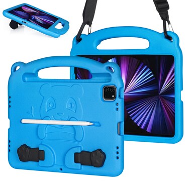FIREVASE Kids Case for iPad Air 4th/5th Generation 10.9 Inch 2020/2022 &amp; iPad Pro 11 Inch 2022/2021/2020/2018, Durable Shockproof iPad Air 5/4 Case, iPad Pro 11 Case with Shoulder Strap (Blue)