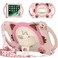 KIQ Cat Shield for iPad Mini 1 2 3 4 5 Case, Kids Cute Shockproof Heavy Duty Cover Hand Strap Kickstand Carrying Shoulder Strap Sling iPad Cover for Apple iPad Mini 1st 2nd 3rd 4th 5th Gen [Pink]