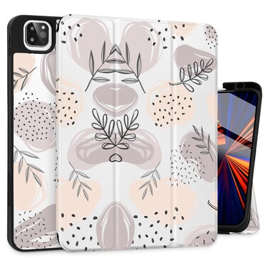 Mektron Case for IPad Pro 11 Gen 1-4, Release 2020-2022, Magnetic Smart Case with Soft TPU Back Cover, Trifold Stand, Pencil Holder, Auto Wake/Sleep for 2018 IPad Pro 11,Exotic Leaves